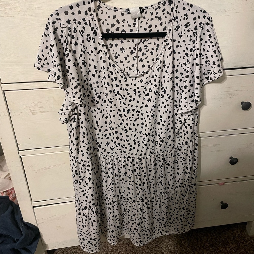 Leopard print tiered tunic